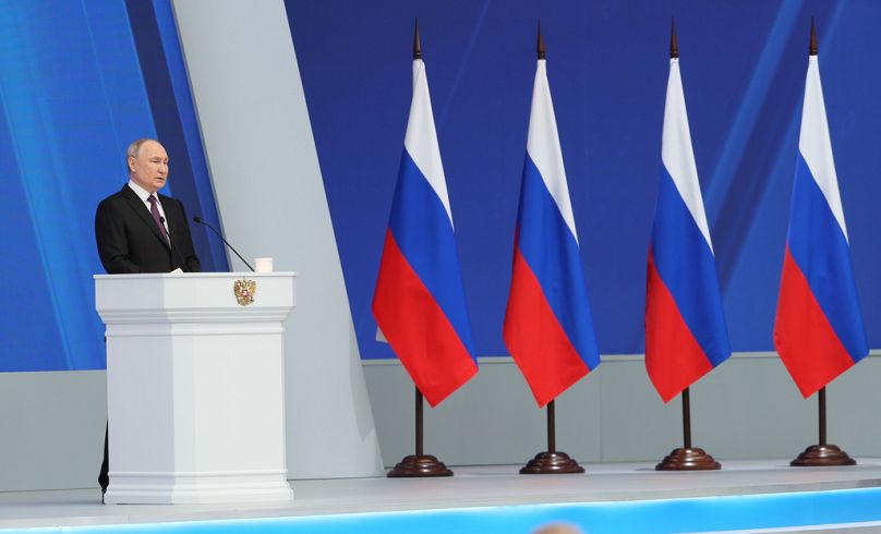 Vladímir Putin durante su discurso a la Nación.