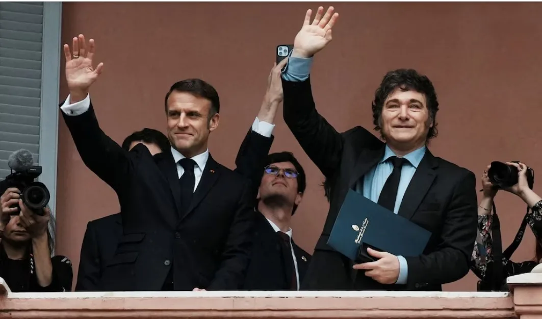 Javier Milei se reunió en la Casa Rosada con Emmanuel Macron, presidente de Francia