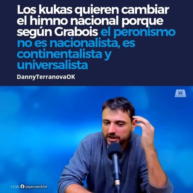 💣 NUEVA PROPUESTA DEL KIRCHNERISMO: Reemplazar el himno nacional por un himno continentalista, porque según Grabois “el peronismo no es nacionalista, es continentalista y universalista”
#AnalisisLitoral, #Cordoba, #CordobaArgentina, #EntreRios, #LitoralArgentino, #Rosario, #Argentina, #Interior, #Federalismo, #Noticias, @lavozcomar, @cadena3com, @cba24n.com.ar, @rosariotres, @diariolacapital, @eloncecom, @elentrerios, @infobae, @todonoticias, @lanacion