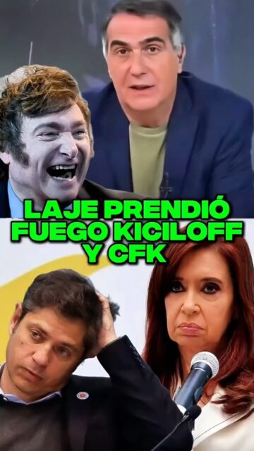 LAJE PRENDIÓ FUEGO KICILLOF Y CFK #Milei#AnalisisLitoral #CABA #AMBA #BuenosAires #Argentina #Politica #Actualidad #Noticias #Periodismo #EntreRios
@infobae @clarincom @lanacion @todonoticias @perfilcom @ambitocom @a24com @c5n cronica @telefenoticias