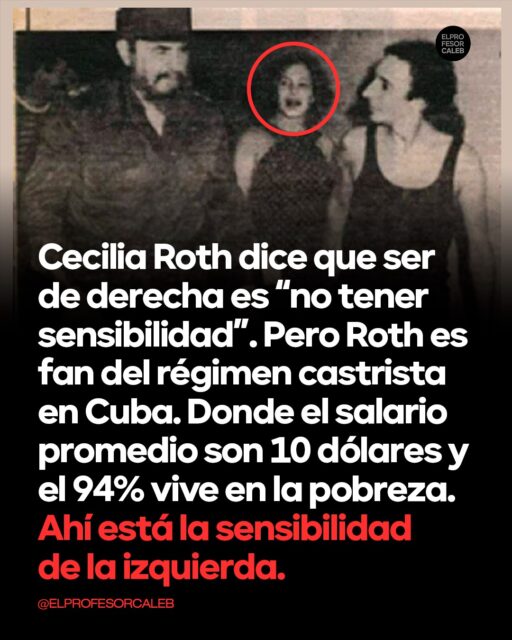Cecilia Roth salió a decir que ser de derecha es “no tener sensibilidad”. Pero ella es fan del régimen castrista en Cuba, donde el salario promedio es de 10 dólares y el 94% vive en la pobreza. Con su expareja Fito Páez, incluso se sacaba fotos junto al dictador cubano. Ahí está la “sensibilidad” de la izquierda.#AnalisisLitoral #Cordoba #Rosario #LitoralArgentino #EntreRios #SantaFe #Argentina #Actualidad #Noticias #Periodismo
@lavozcomar @cadena3com @cadena3rosario @cba24n.com.ar @rosariotres @diariolacapital @eloncecom @elentrerios @infobae @lanacion