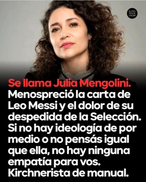 La kirchnerista de Julia Mengolini mostrando su verdadera cara y el profundo rencor que tiene con Messi.
#AnalisisLitoral, #Argentina, #Politica, #Opinion, #Debate, #Actualidad, #Noticias, #Periodismo, #EntreRios, #Rosario, @infobae, @lanacion, @clarincom, @todonoticias, @rosariotres, @diariolacapital, @lavozcomar, @cadena3com, @eloncecom, @elentrerios
