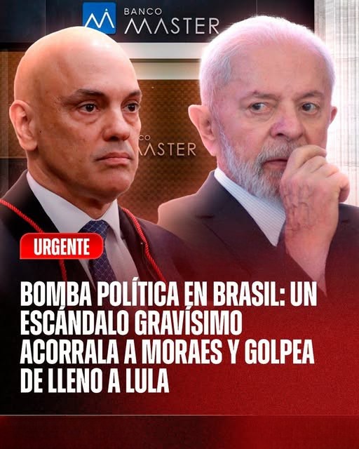 UPS ...PARECE QUE NO ESTABA TAN EQUIVOCADO ..La “basura calva” identificada por Milei como quien no le permitió visitar a Jair Bolsonaro Alexandre de Moraes, (juez del Supremo Tribunal de Brasil y partidario de Lula ) quién condujo el juicio y condenó a Jair Bolsonaro por golpismo, está envuelto en un escándalo por sus vínculos con un banquero preso por fraude