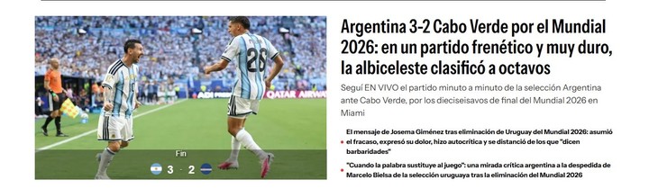 La reacción de la prensa internacional tras la angustiosa clasificación argentina 6 168Tc