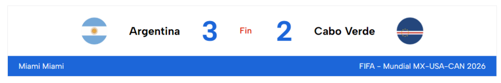 En un partido para el infarto, la Selección Argentina eliminó a Cabo Verde y está en octavos del Mundial 2026 2 MARCADOR