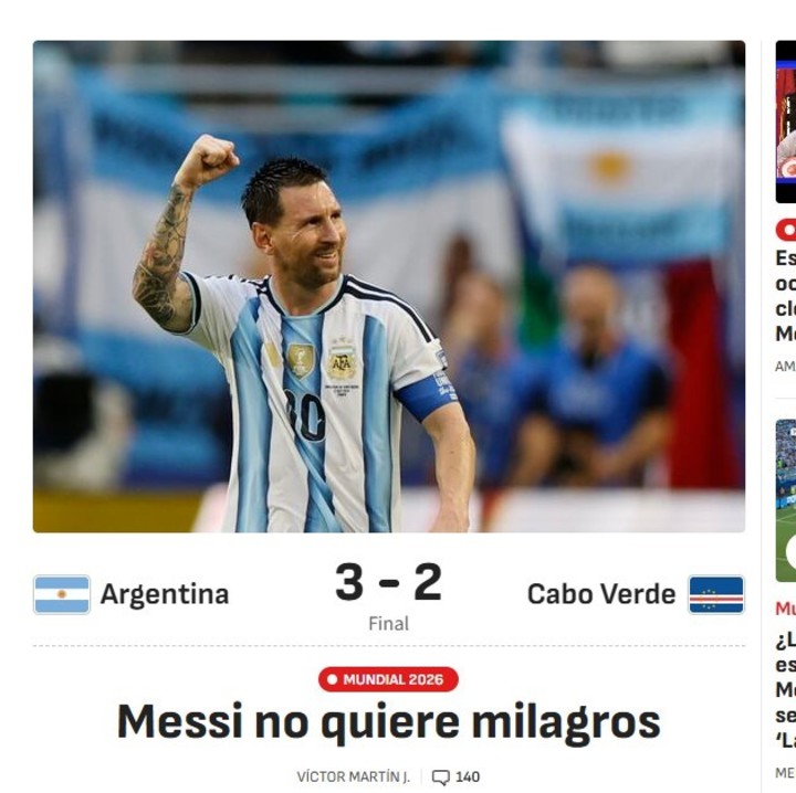 La reacción de la prensa internacional tras la angustiosa clasificación argentina 8