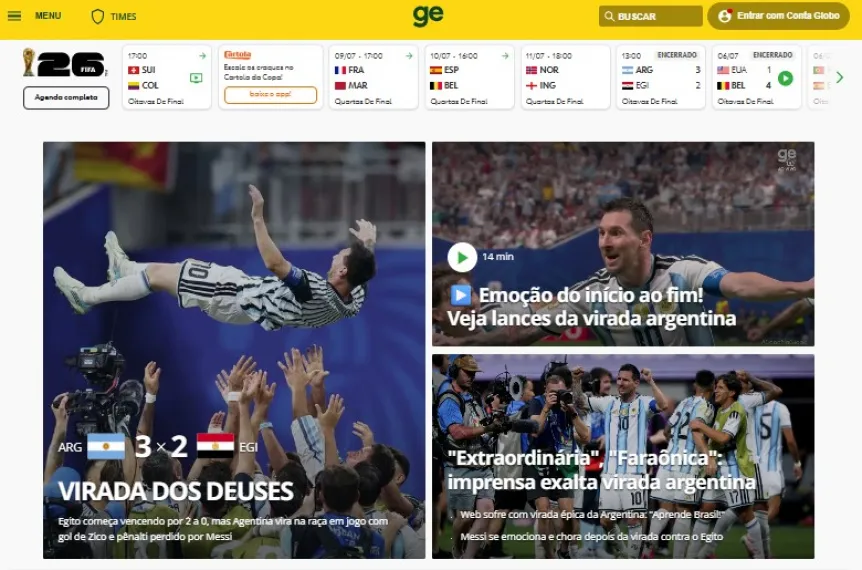 "Milagro", "Dioses" y más: el mundo habla de la Selección Argentina 2 seleccion argentina egipto portada ge globo w862