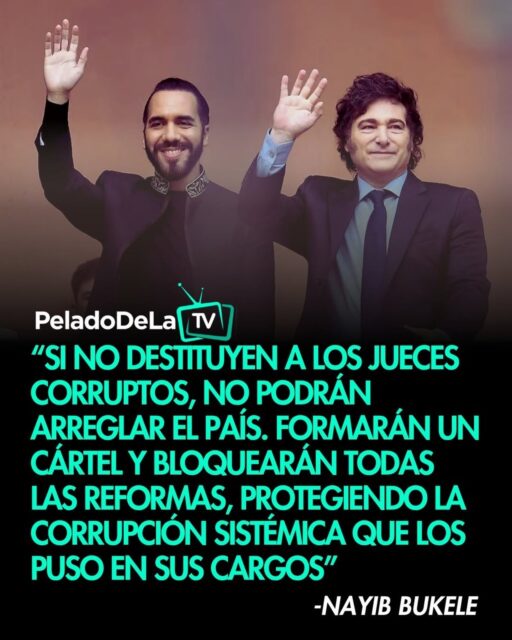 👇🏻 ¿TENÍA RAZÓN BUKELE?
“Si no destituyen a los jueces corruptos, no podrán arreglar el país. Formarán un cártel (una dictadura judicial) y bloquearán todas las reformas, protegiendo la corrupción sistémica que los puso en sus cargos” #AnalisisLitoral #Justicia #PoliticaArgentina #Impunidad #Poder #Argentina #EntreRios #LitoralArgentino #CABA #AMBA
@infobae @clarincom @lanacion @todonoticias @perfilcom @ambitocom @a24com @c5n @eloncecom @elentrerios