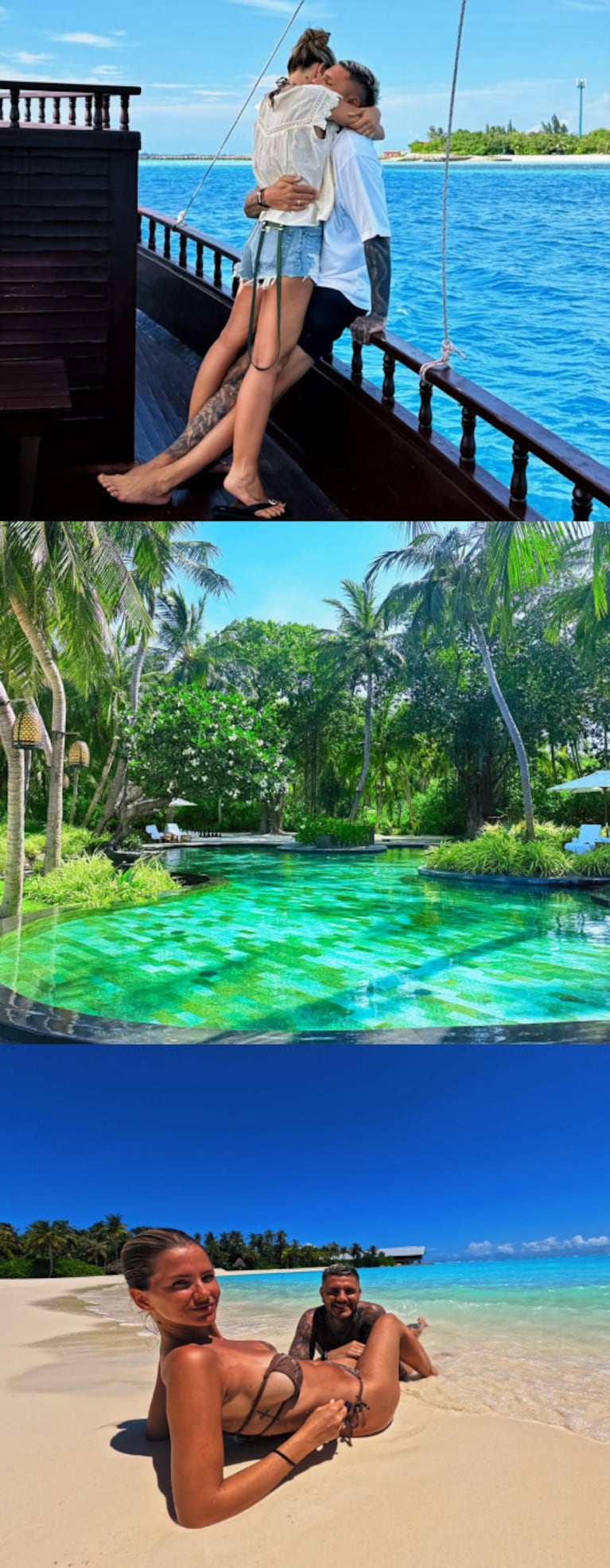 La China Suárez y Mauro Icardi en un paraíso. (Foto: Instagram /mauroicardi)
